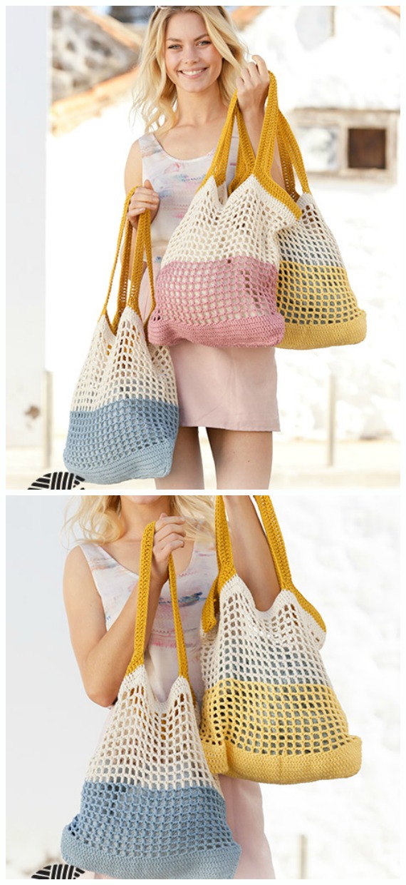 Back to the Beach Bag Crochet Free Pattern - Beach #Bag; Free #Crochet; Patterns