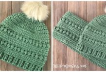 Bead Stitch Hat & Cowl Crochet Free Patterns- Women Beanie Hat Free #Knitting; Patterns
