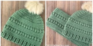 Bead Stitch Hat & Cowl Crochet Free Patterns- Women Beanie Hat Free #Knitting; Patterns