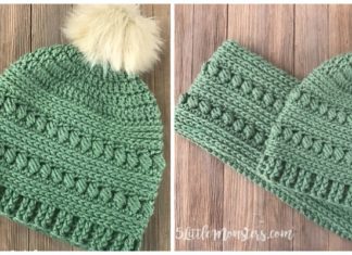 Bead Stitch Hat & Cowl Crochet Free Patterns- Women Beanie Hat Free #Knitting; Patterns