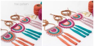 Boho-Chic Necklace Crochet Free Pattern- #Jewelry; Free #Crochet; Patterns