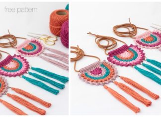 Boho-Chic Necklace Crochet Free Pattern- #Jewelry; Free #Crochet; Patterns
