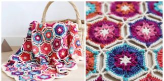 Borealis Blanket Crochet Free Pattern - #Hexagon; Blankets Free #Crochet; Patterns