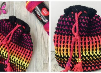 Bucket Bag Crochet Free Patterns - Women Shoulder #Bag; Free #Crochet; Patterns