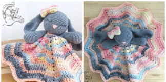 Bunny Lovey Crochet Free Pattern- Baby #Lovey; #Blanket; Security Comforter Free #Crochet; Patterns