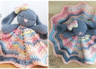 Bunny Lovey Crochet Free Pattern- Baby #Lovey; #Blanket; Security Comforter Free #Crochet; Patterns