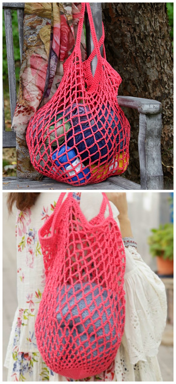  Sugar Mesh Shopping Bag Crochet Free Pattern - #Crochet; Market Grocery #Bag;Free Patterns