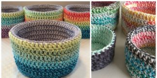 Double Double Basket Crochet Free Pattern - Storage #Basket; Free #Crochet; Patterns