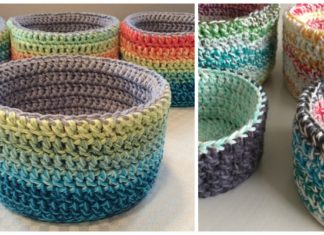 Double Double Basket Crochet Free Pattern - Storage #Basket; Free #Crochet; Patterns