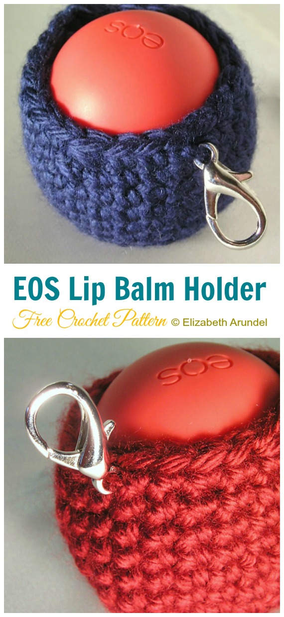 EOS Lip Balm Holder Key Chain Crochet Free Patterns - #Keychain #Crochet Free Patterns