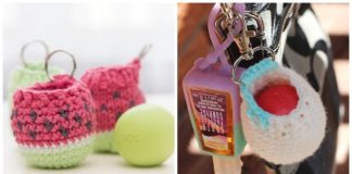 EOS Lip Balm Holder Key Chain Crochet Free Patterns - #Keychain #Crochet Free Patterns