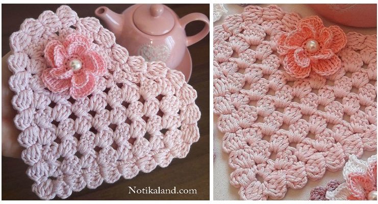 Easy Granny Heart Doily Crochet Free Pattern [Video] - Small Doily Free Crochet Patterns