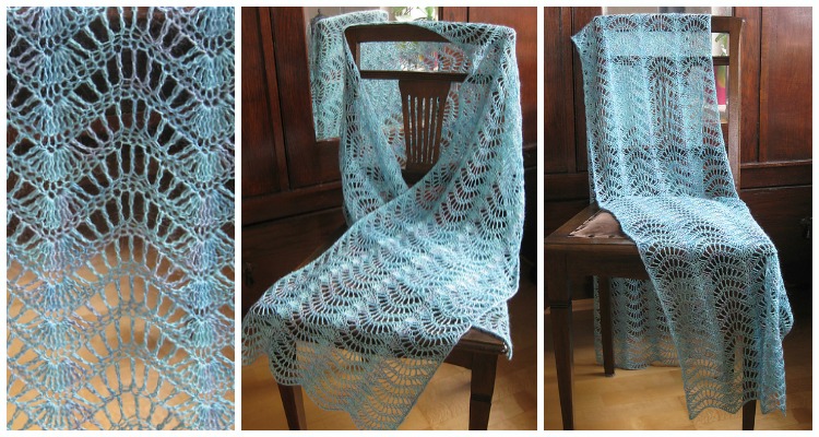 Feather Fan Lace Shawl Crochet Free Patterns - Crochet &amp; Knitting