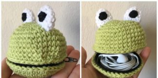 Froggy Zippered Pouch Crochet Free Pattern - Coin #Purse; Free #Crochet; Patterns