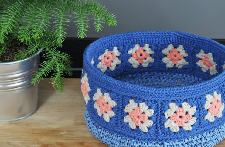 Granny Square Edged Basket Crochet Free Patterns Granny Square Edged Basket Crochet Free Patterns - - Storage #Basket; Free #Crochet; Patterns