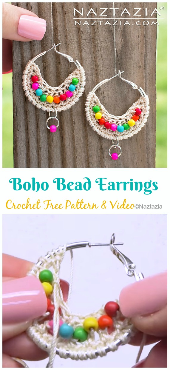 Hoop Earring Crochet Free Patterns - #Jewelry; Free  #Crochet; Patterns