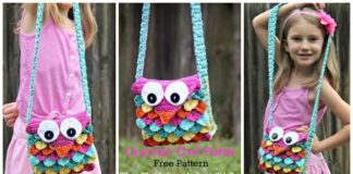 Kids Owl Shoulder Bag Crochet Free Pattern - Kids Shoulder #Bags; Free #Crochet; Patterns