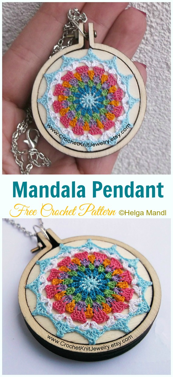 Mandala Pendant Crochet Free Pattern - #Mandala; Free #Crochet; Patterns