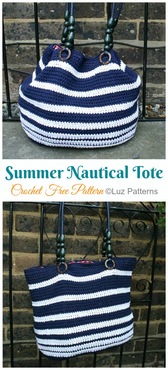 Nautical Tote Bag Crochet Free Patterns - Crochet & Knitting