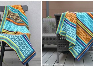 Nya Mosaic Blanket Crochet Free Pattern - Mosaic #Blanket; Free #Crochet; Patterns