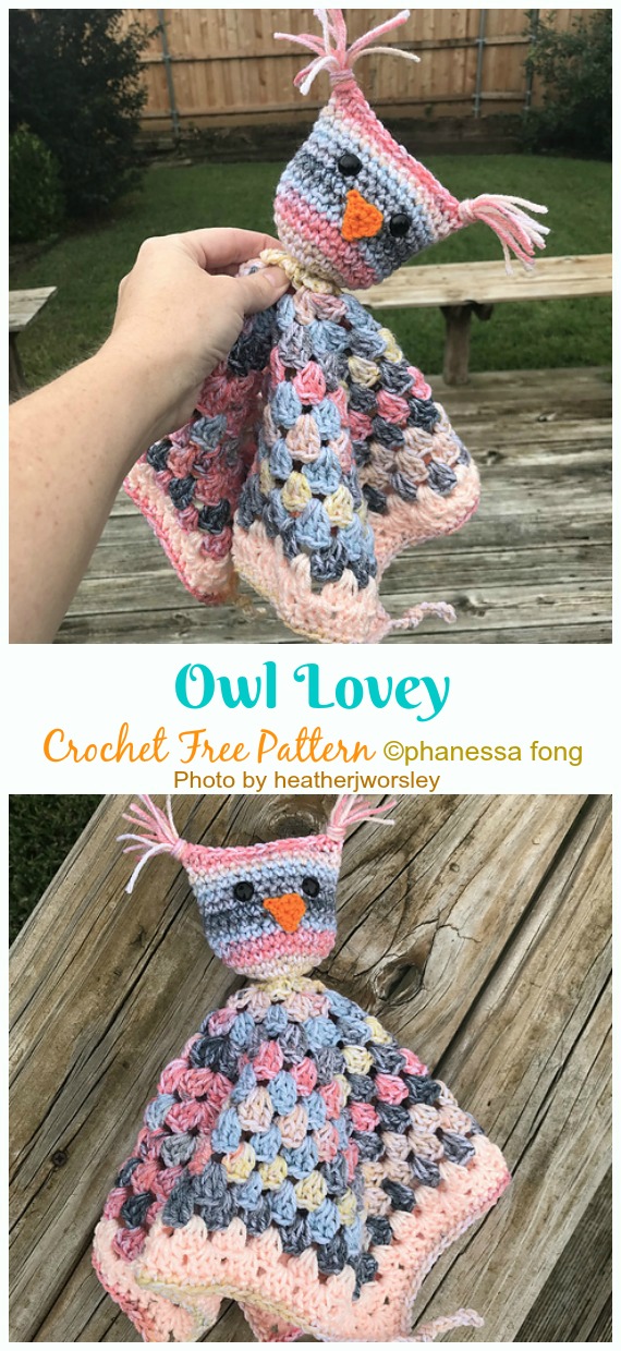 Owl Lovey Crochet Free Pattern [Video] - Baby #Lovey; #Blanket; Security Comforter Free #Crochet; Patterns