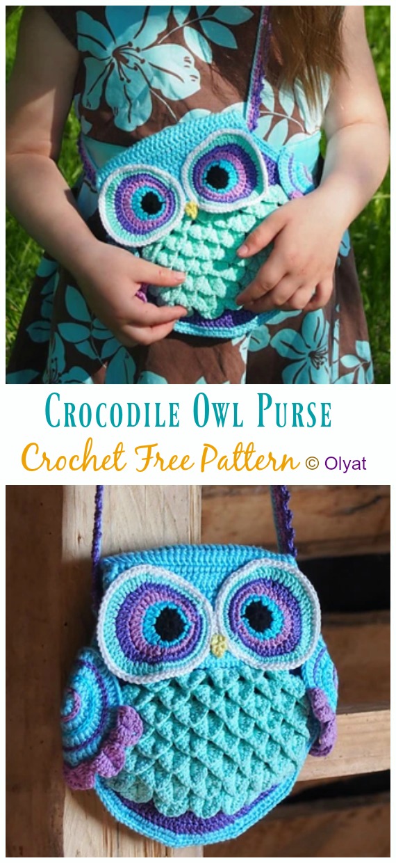 Crocodile Owl Purse Crochet Free Patterns - Crochet & Knitting