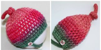 Puff Knot Beanie Crochet Free Pattern - #Beanie; Hat Free #Crochet; Patterns