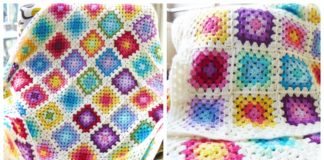 Rainbow Granny Square Blanket Crochet Free Pattern - #Granny; Square #Blanket; Free #Crochet; Patterns