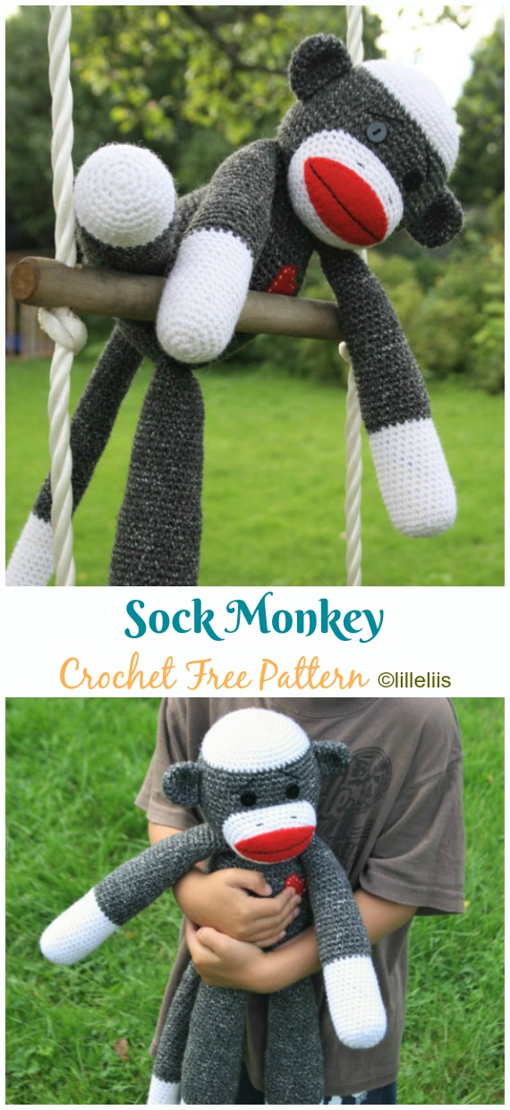Amigurumi Sock #Monkey Crochet Free Patterns
