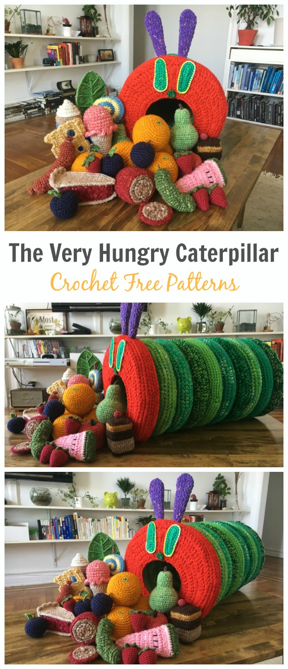 The Very Hungry Caterpillar Toy Set Crochet Free Pattern