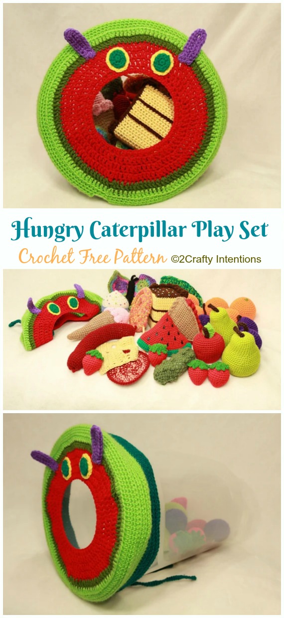 Hungry Caterpillar Toy Play Set Crochet Free Pattern