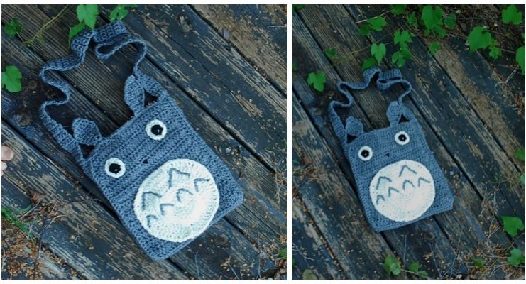 Totoro Purse Crochet Free Pattern - Kids Shoulder #Bags; Free #Crochet; Patterns
