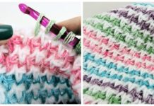 Twist Baby Blanket Tunisian Crochet Free Pattern&Video - Stripy #Blanket; Free #Crochet; Patterns