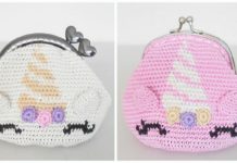 Unicorn Coin Purse Crochet Free Pattern - Coin #Purse; Free #Crochet; Patterns