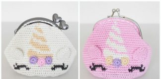 Unicorn Coin Purse Crochet Free Pattern - Coin #Purse; Free #Crochet; Patterns