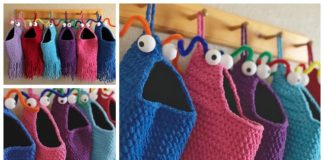 Yip Yips Alien Hanging Basket Crochet Free Pattern- Hanging #Basket; Free #Crochet; Patterns