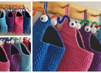 Yip Yips Alien Hanging Basket Crochet Free Pattern- Hanging #Basket; Free #Crochet; Patterns