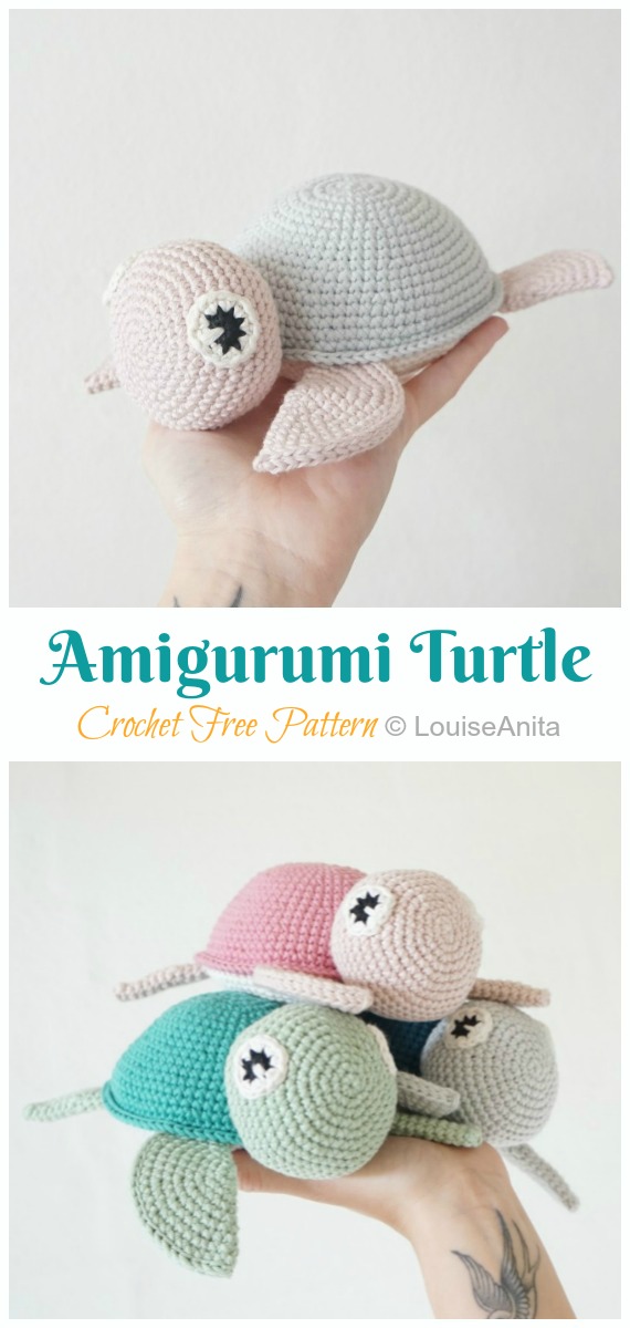 Easy Amigurumi Turtle Crochet Free Pattern [Video] - Amigurumi #Turtle; Crochet Free Patterns