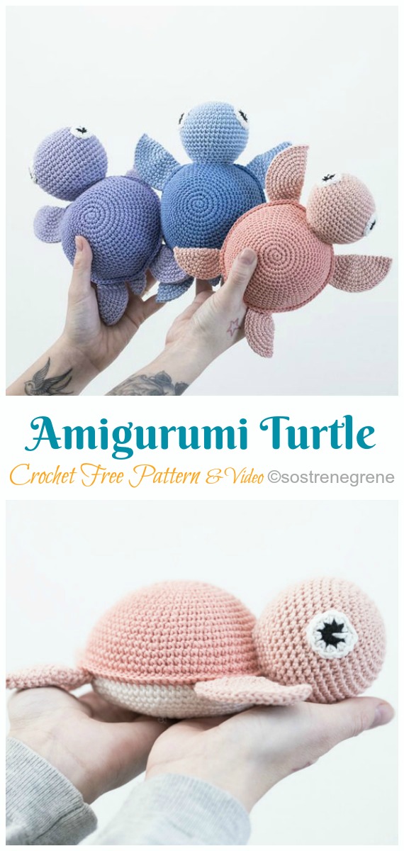 Easy Amigurumi Turtle Crochet Free Pattern [Video] - Amigurumi #Turtle; Crochet Free Patterns