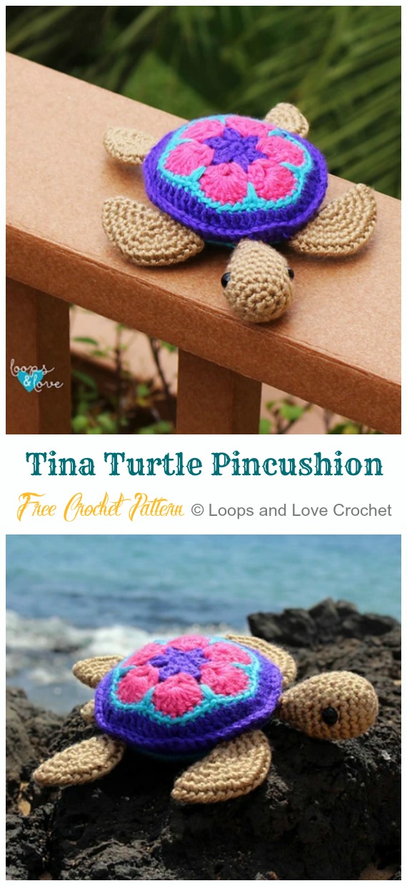 Crochet African Flower Sea Turtle Amigurumi Free Patterns - Amigurumi #Turtle; Crochet Free Patterns