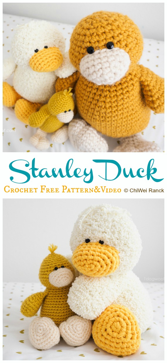 Stanley Duck Crochet Amigurumi Free Pattern&Video - #Amigurumi; #Duck; Free Crochet Patterns