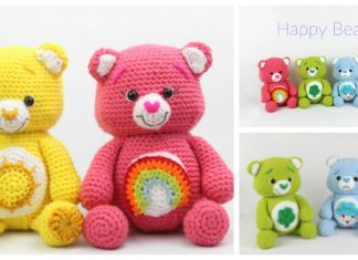 Amigurumi Happy Bears Crochet Free Pattern- Free #Amigurumi; #Bear; Toy Softies Crochet Patterns