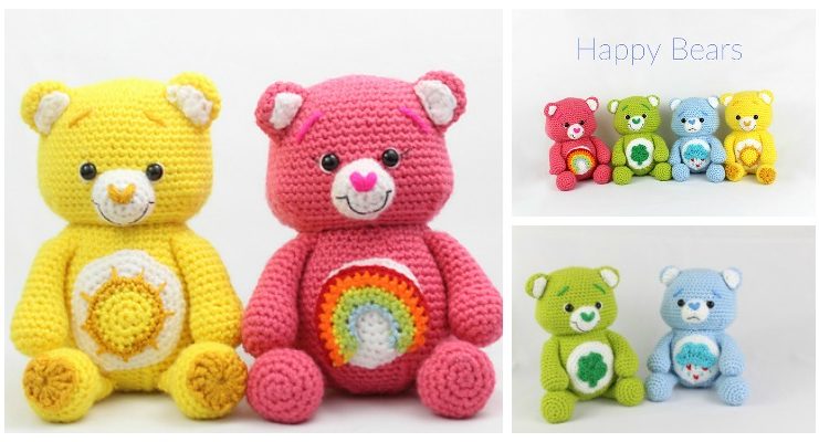 Amigurumi Happy Bears Crochet Free Pattern- Free #Amigurumi; #Bear; Toy Softies Crochet Patterns