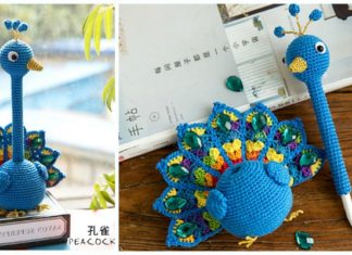Amigurumi Peacock Pen Holder Crochet Free Pattern [Video]- Crochet #Bird; #Amigurumi; Free Patterns