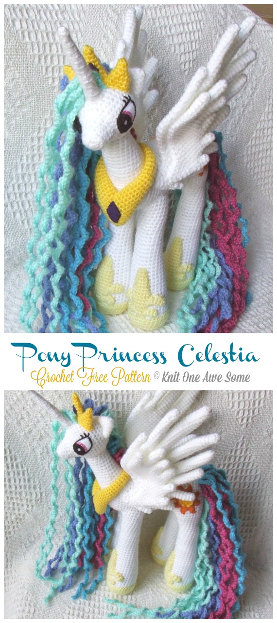 Amigurumi Pony Princess Celestia Crochet Free Pattern - Crochet #Pony&Unicorn; #Amigurumi; Free Patterns