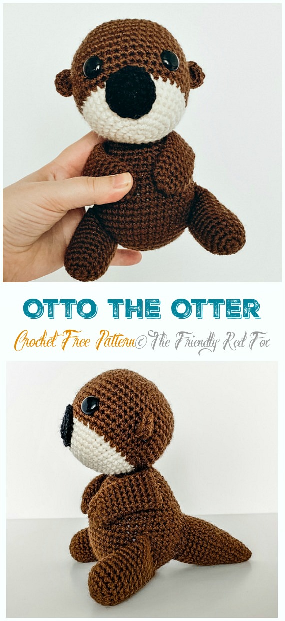 Amigurumi Otto the Otter Crochet Free Patterns - Crochet #SeaLife; Toys #Amigurumi; Free Patterns