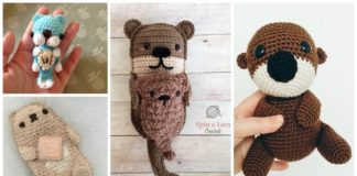 Amigurumi Sea Otter Crochet Free Patterns - Crochet #SeaLife; Toys #Amigurumi; Free Patterns