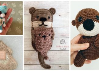 Amigurumi Sea Otter Crochet Free Patterns - Crochet #SeaLife; Toys #Amigurumi; Free Patterns