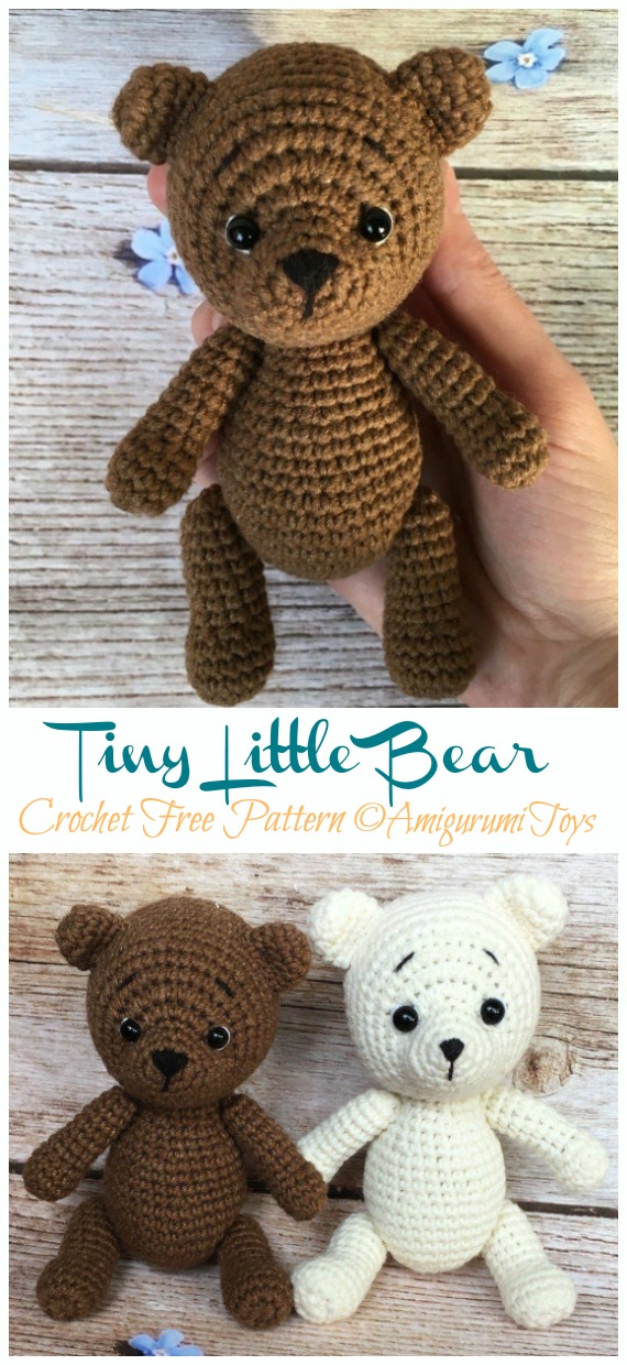 Amigurumi Little Tiny Bear Crochet Free Pattern- Free #Amigurumi; #Bear; Toy Softies Crochet Patterns