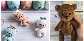 Amigurumi Tiny Bear Crochet Free Pattern- Free #Amigurumi; #Bear; Toy Softies Crochet Patterns